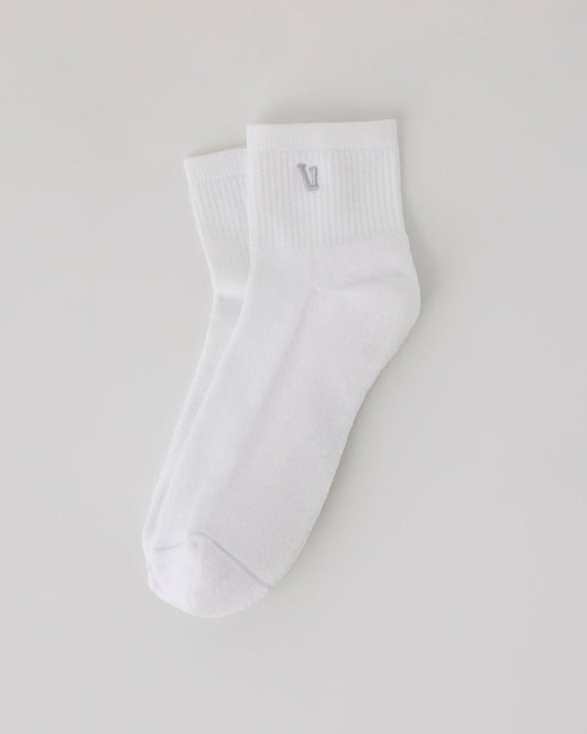 Quarter Crew V1 Sock 2.0 White | Vuori outlet