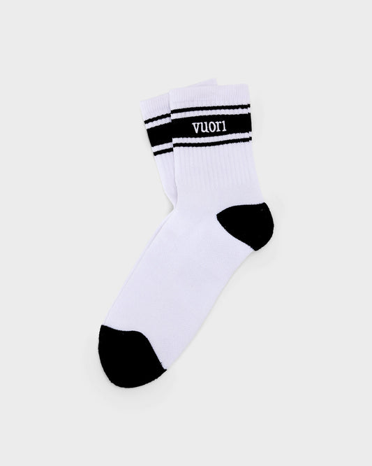 Half Crew Stripe Novelty Sock Black & White Stripe Socks | Vuori onsale