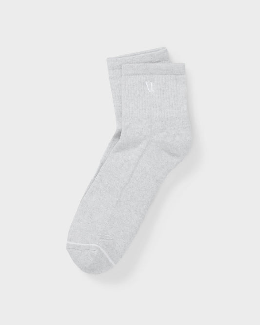 Quarter Crew V1 Sock 2.0 White Heather Grey Crew Socks | Vuori discount