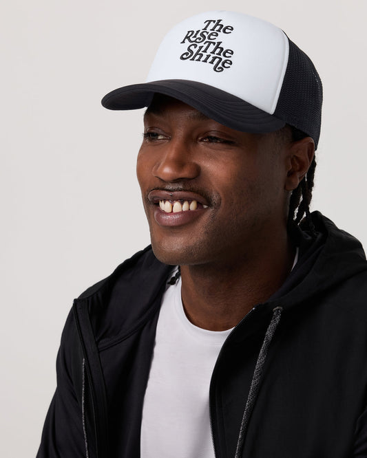 The Rise The Shine Trucker Hat Black Trucker Hat | Vuori for sale