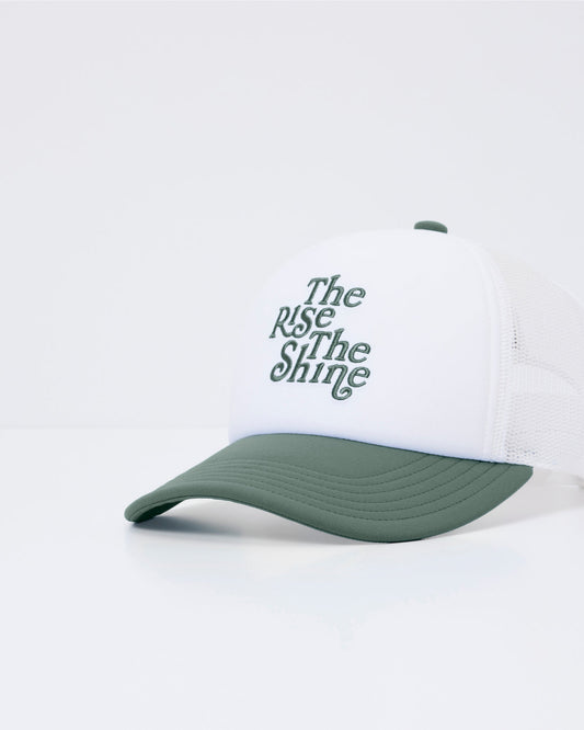The Rise The Shine Trucker Hat Agate Green Trucker Hat | Vuori online