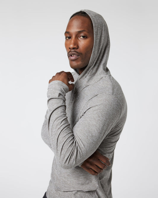 Strato Tech Hoodie Men's Heather Grey Workout Hoodie | Vuori for sale