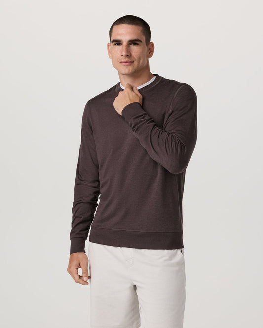 Ponto Performance Crew Men's Sangria Heather Crew Neck | Vuori outlet
