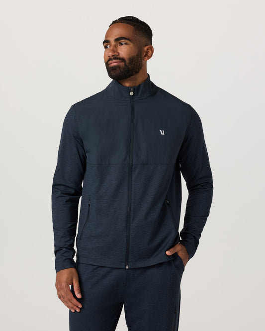 Sunday Element Track Jacket Men's Ink Heather Jacket | Vuori shop
