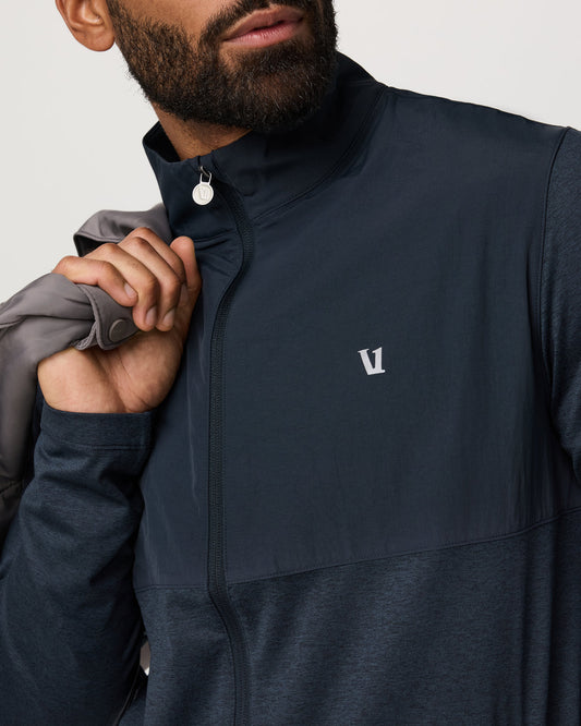 Sunday Element Track Jacket Men's Ink Heather Jacket | Vuori shop