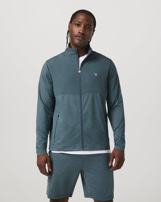 Sunday Element Track Jacket Men's Blue Sea Heather Jacket | Vuori onsale