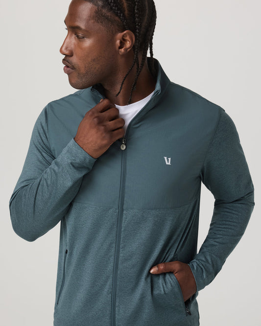 Sunday Element Track Jacket Men's Blue Sea Heather Jacket | Vuori onsale