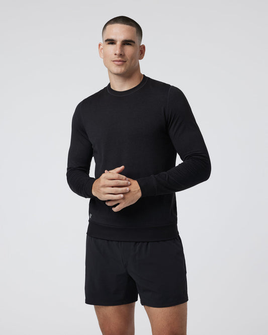 Ponto Performance Crew Men's Black Pullover | Vuori for sale