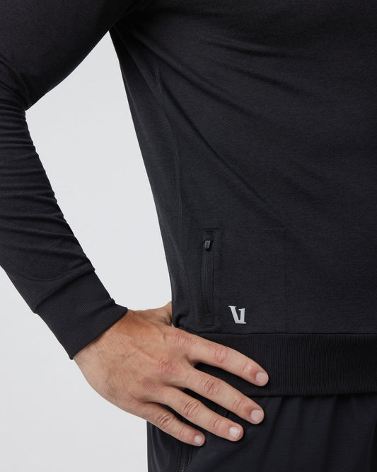 Ponto Performance Crew Men's Black Pullover | Vuori for sale