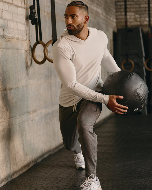 Strato Tech Hoodie Men's Frost Grey Workout Hoodie | Vuori onsale