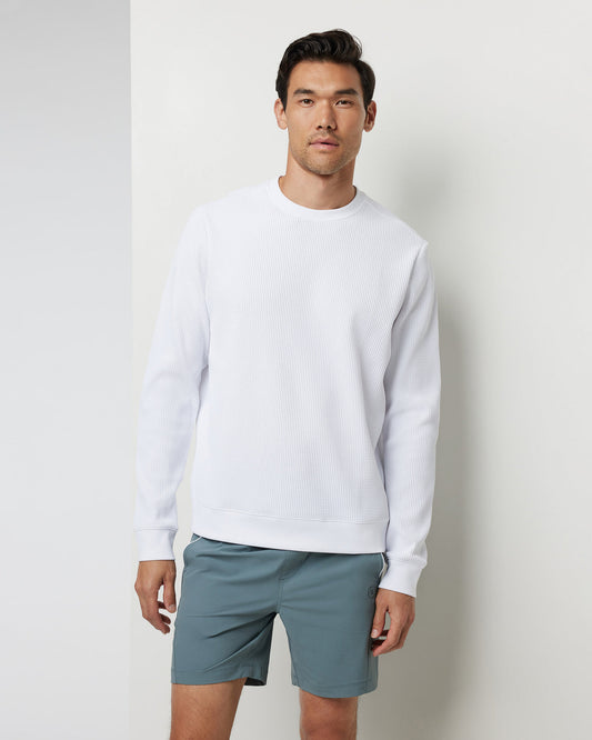 Jamestown Crew Men's White Waffle Crewneck | Vuori online