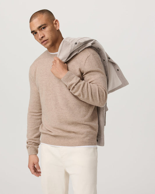 Berik Cashmere Sweater Men's Oatmeal Heather Sweater | Vuori sale