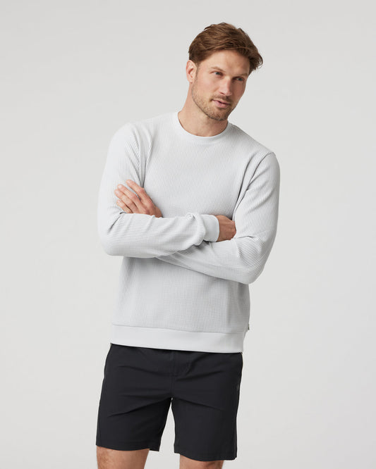 Jamestown Crew Men's Frost Grey Waffle Crewneck | Vuori sale