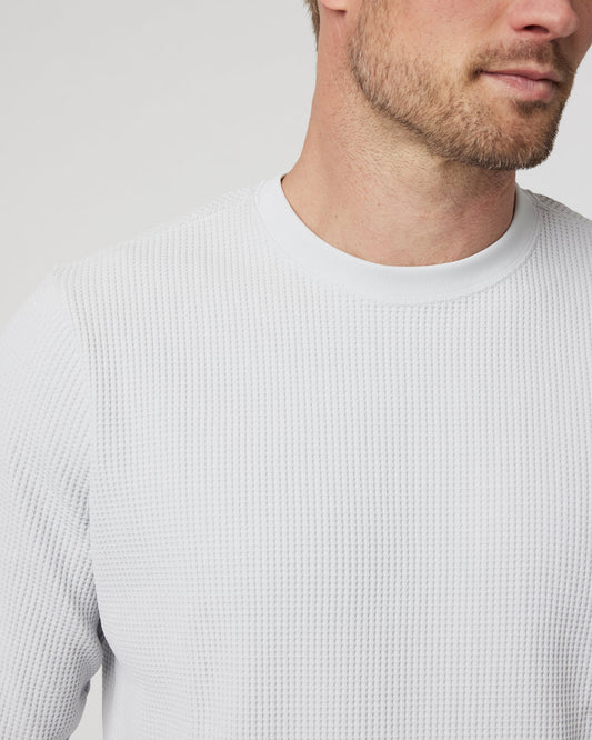 Jamestown Crew Men's Frost Grey Waffle Crewneck | Vuori sale