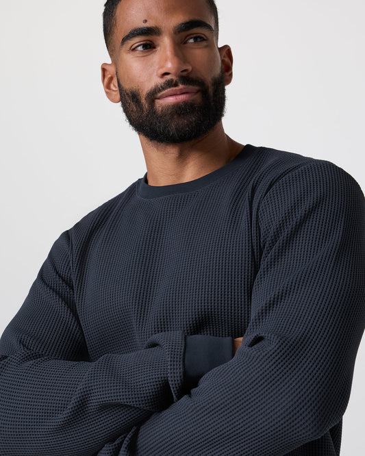 Jamestown Crew Men's Navy Waffle Crewneck | Vuori discount