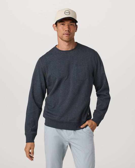 Jeffreys Crew 2.0 Men's Navy Heather Pullover Crewneck | Vuori sale