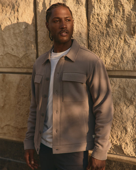Seaside Shirt Jacket Men's Cavern Grey Lifestyle Jacket | Vuori discount