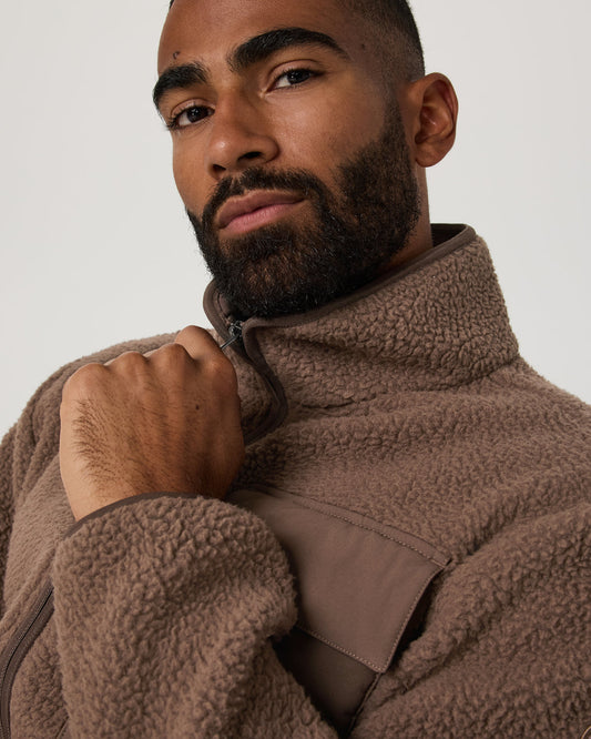 Alpine Fleece Full Zip Men's Elm Mock Neck Jacket | Vuori online