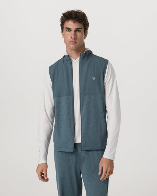 Sunday Element Vest Blue Sea Heather Full-Zip Vest | Vuori onsale
