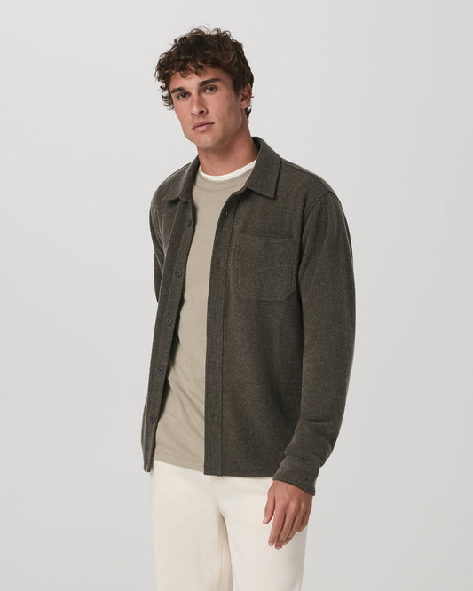 Beach Fleece Shirt Jacket Dark Oregano Heather Jacket | Vuori outlet