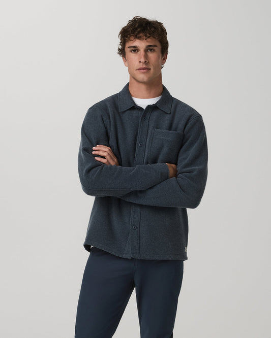 Beach Fleece Shirt Jacket Men's Ink Heather Jacket | Vuori onsale
