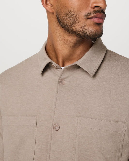 Coronado Shirt Jacket Men's Pumice Heather Shirt Jacket | Vuori for sale