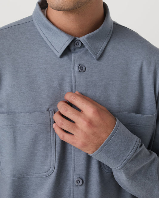 Coronado Shirt Jacket Men's Slate Blue Heather Jacket | Vuori onsale