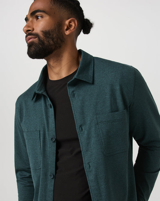 Coronado Shirt Jacket Men's Deep Sea Heather Jacket | Vuori sale