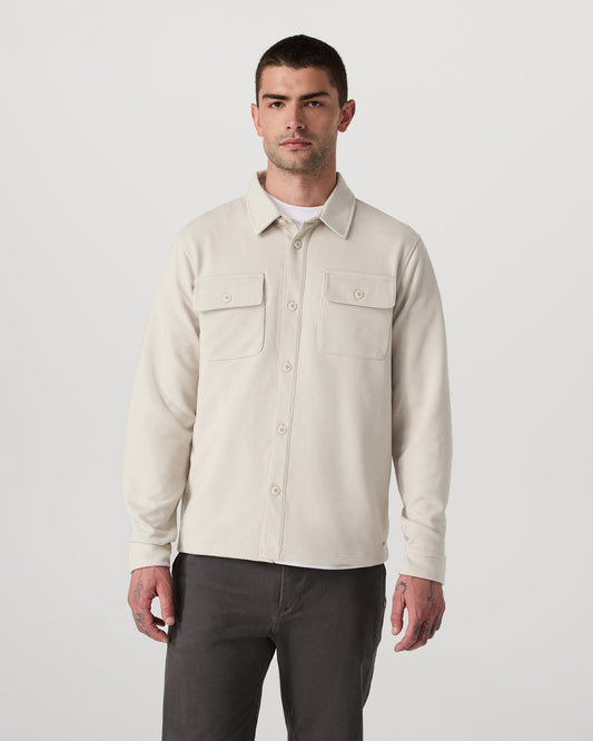 Waffle Shirt Jacket Men's Mushroom Waffle Knit Top | Vuori onsale