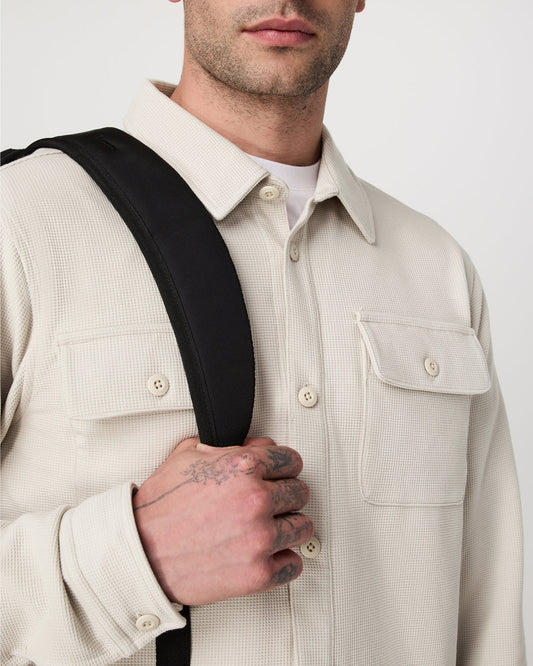 Waffle Shirt Jacket Men's Mushroom Waffle Knit Top | Vuori onsale