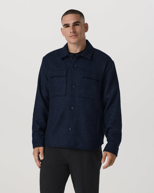Ridge Natural Shirt Jacket Men's Navy Button-Up Jacket | Vuori sale