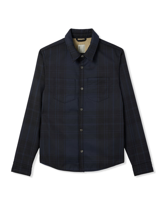 Coastside Shirt Jacket Men's Navy Fleece Shirt Jacket | Vuori for sale