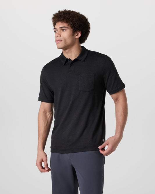 Short Sleeve Ponto Performance Polo Black Heather | Vuori sale