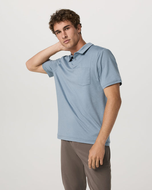 Men's Short Sleeve Ponto Performance Polo Flint Heather | Vuori shop