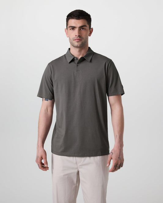 Short Sleeve Feather Polo Warm Grey | Vuori online