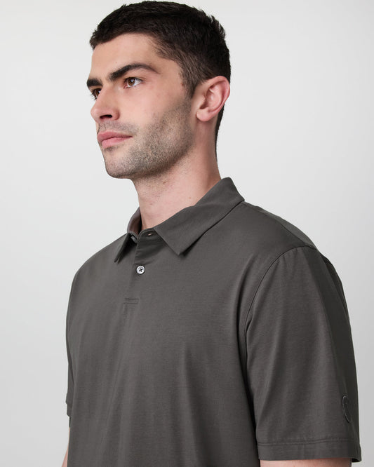 Short Sleeve Feather Polo Warm Grey | Vuori online