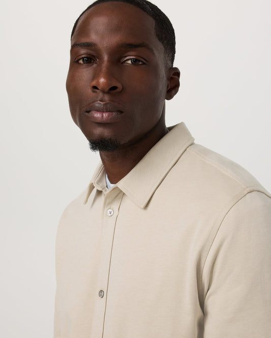 Long Sleeve Knit Oxford Button Down Men's Trench Shirt | Vuori shop