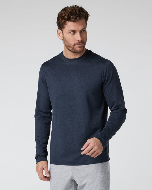 Long Sleeve Ponto Performance Tee Midnight Heather | Vuori for sale