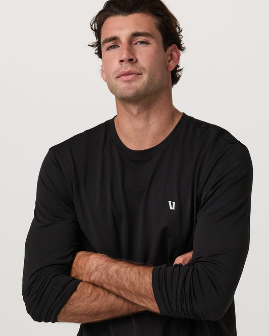 Men's Long Sleeve Clearview Seamless Tee Black | Vuori sale
