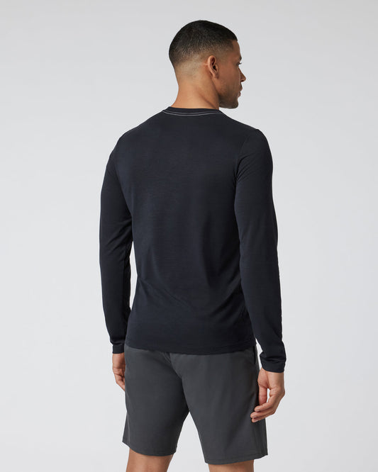 Long Sleeve Current Tech Tee Black T-Shirt | Vuori onsale