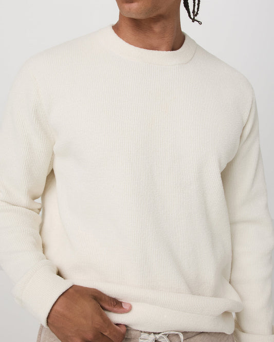Midweight Rib Sweater Men's Ivory Ribbed Knit Sweater | Vuori online