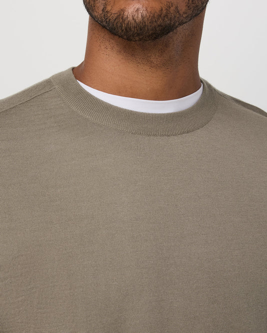 Merino Fine Gauge Wool Sweater Men's Taupe Sweater | Vuori shop