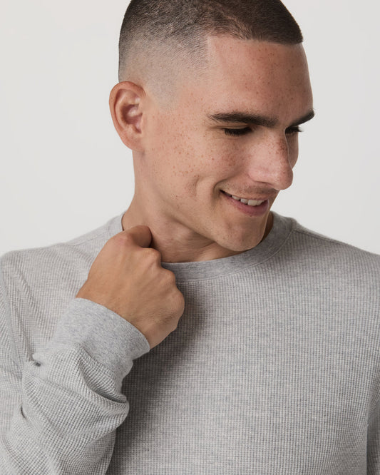 Waffle Crew Men's Light Grey Thermal Shirt | Vuori online