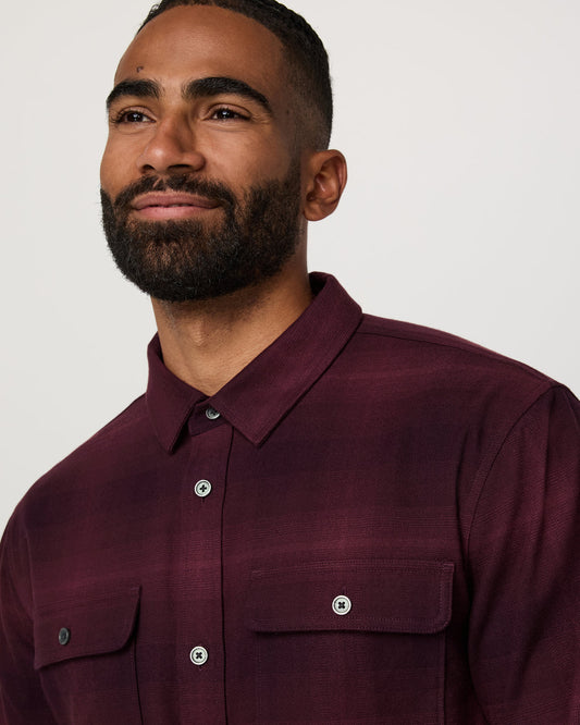 Long Sleeve Flannel Button Down Men's Raisin Shirt | Vuori online