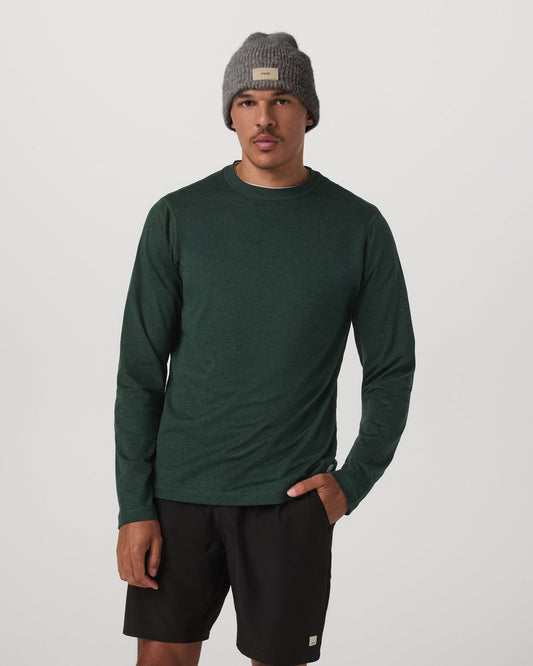 Long Sleeve Ponto Performance Tee Evergreen Heather | Vuori discount