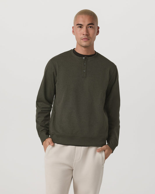 Long Sleeve Coronado Henley - Relaxed Oregano Heather | Vuori sale