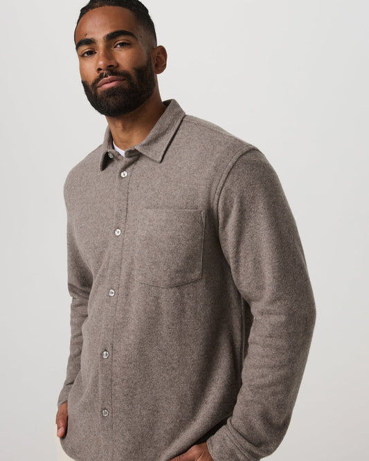 Long Sleeve Altitude Wool Shirt - Relaxed Phantom Grey | Vuori discount