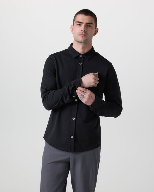 Long Sleeve North Beach Button Down Black | Vuori outlet