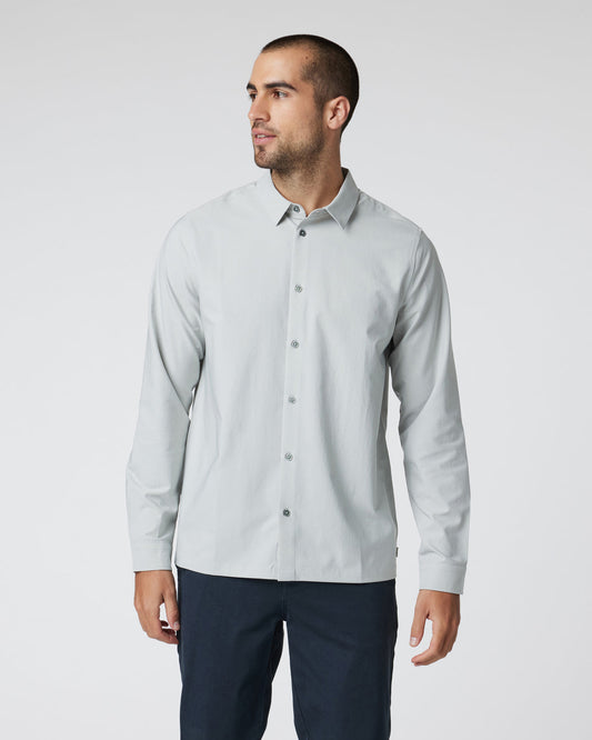 Long Sleeve Manhattan Button Down Sky Grey | Vuori shop