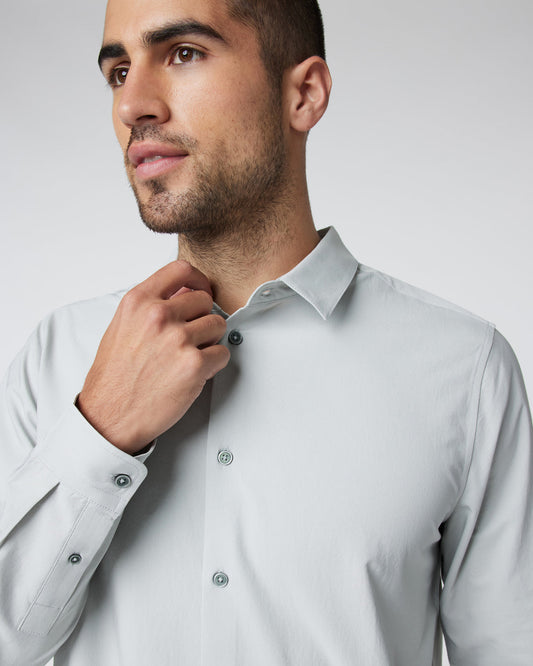 Long Sleeve Manhattan Button Down Sky Grey | Vuori shop